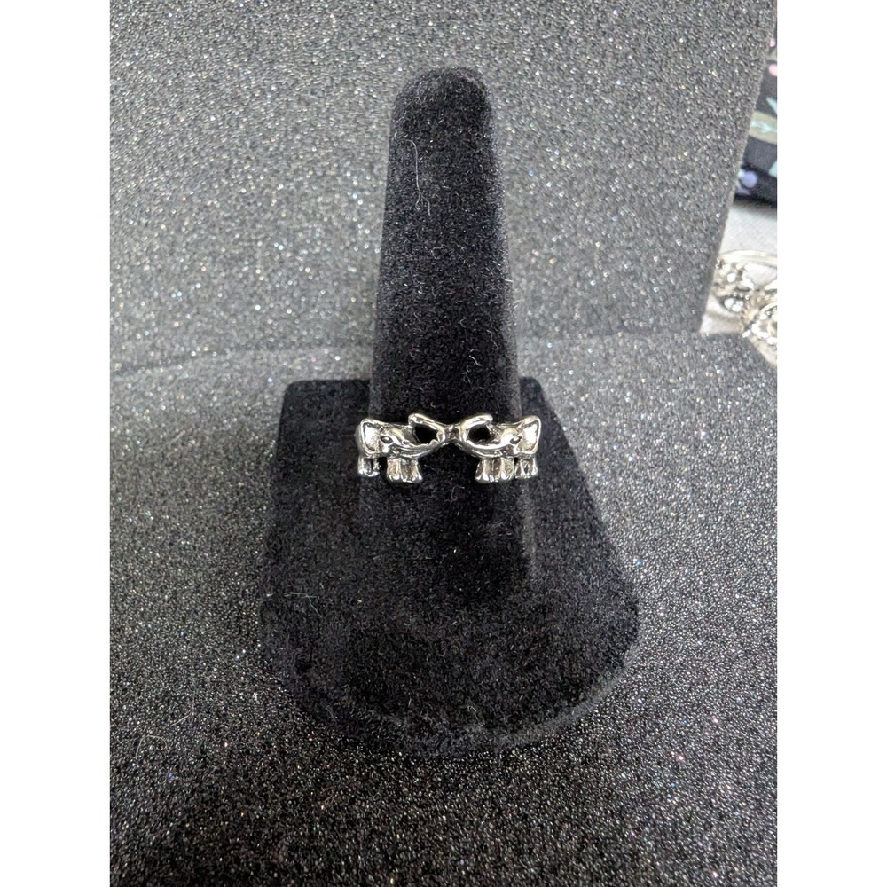 Silver Toned Twin Elephant Ring - Multiple Sizes Available‎